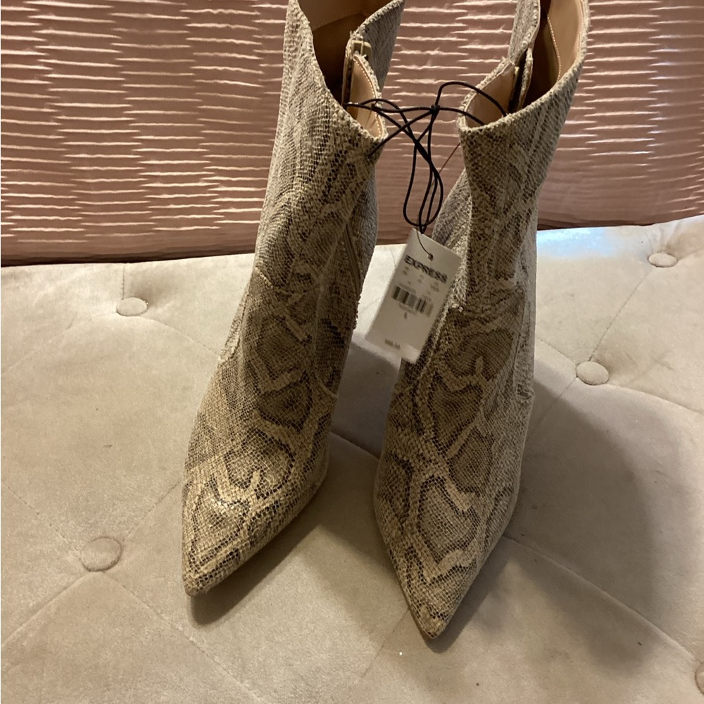 Express Snakeskin Pattern Ankle Boots